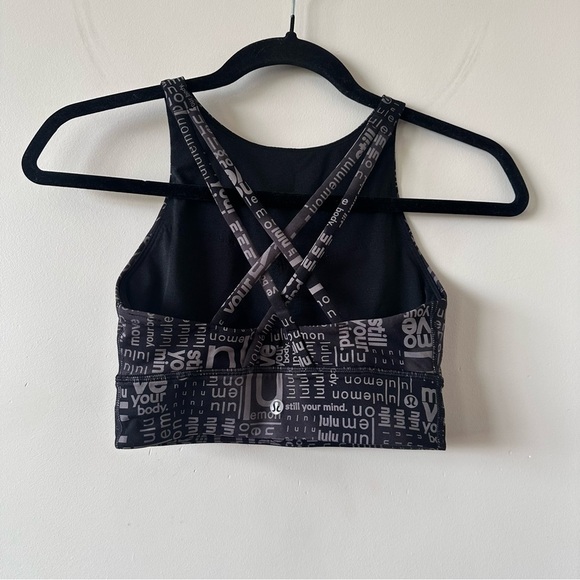 Lululemon-Longline Energy Bra With Spell Out (Size:4) - Picture 6 of 7